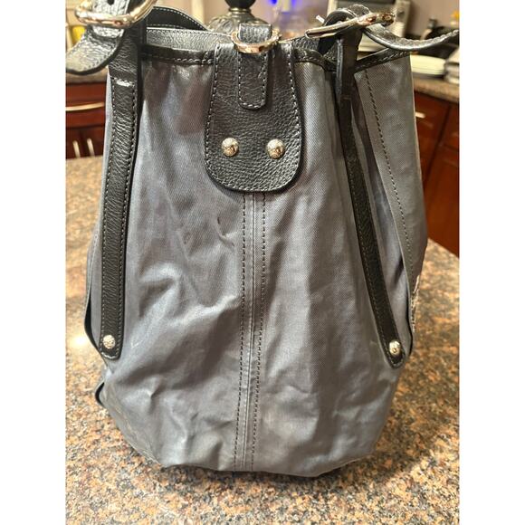 Tod's Gray/Black Coated Canvas G-Line Easy Sacca Tote Made in Italy - Picture 5 of 12